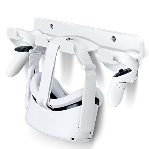 SOKUSIN VR Wall Mount - Storage Stand Holder Hook for Meta/Oculus Quest 3/2/Quest/Rift/Rift S/PSVR 2/Valve Index/HTC Vive/HP Reverb G2/Playstation VR Headsets, Gaming Controller Hanger Space Saving