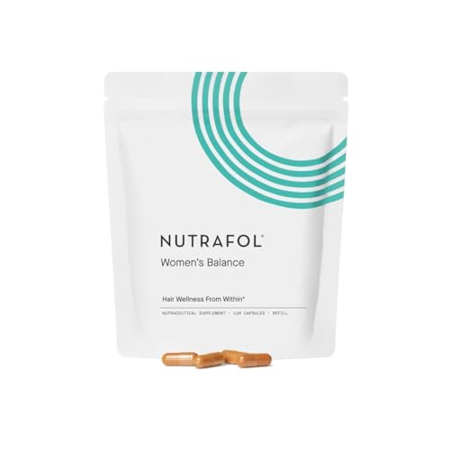 Nutrafol Women's Balance Hair Growth Supplements, Ages 45 and Up, Clinically Proven Hair Supplement for Visibly Thicker Hair and Scalp Coverage, Dermatologist Recommended - 1 Month Supply Refill Pouch