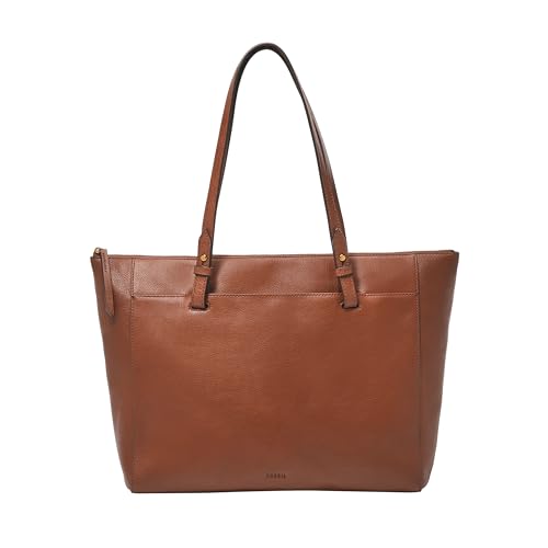 Fossil Women's Rachel Leather Tote Bag Purse Handbag, Medium Brown (Model: ZB7507200)