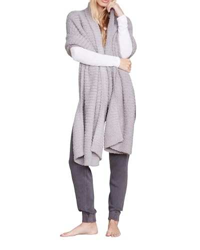 Barefoot Dreams CozyChic Women's Boucle Blanket Scarf, Pewter, 27'x80'