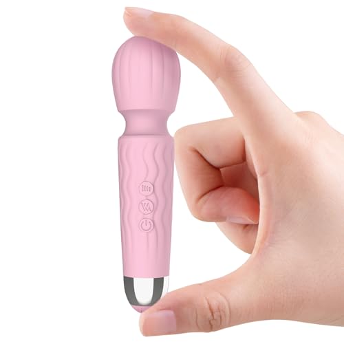 MANFLY Mini Electric Massage Tool, Handheld Powerful Rechargeable Waterproof Neck Massager (Pink)