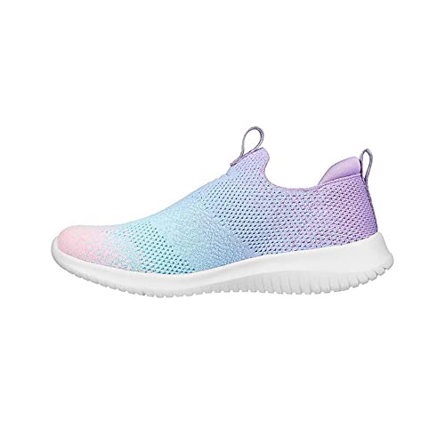 Skechers Kids Girls Ultra Flex-Color Perfect Sneaker, Lavender/Multi, 1 Little Kid