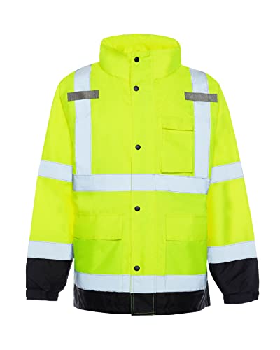 Utility Pro, Hi-Vis Reflective Waterproof Rain Jacket (Lime) (XL)