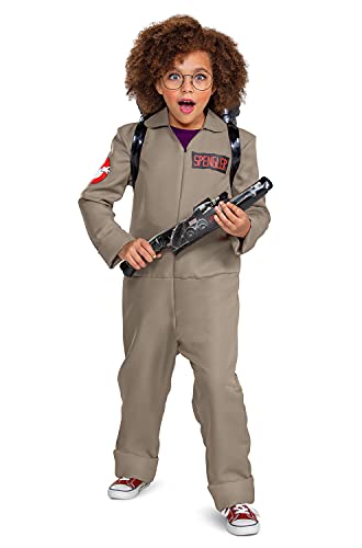 Ghostbusters Costumes for Kids, Official Ghostbusters Afterlife Movie Costume Jumpsuit with Inflatable Proton Pack, Classic Kids Size Small (4-6)