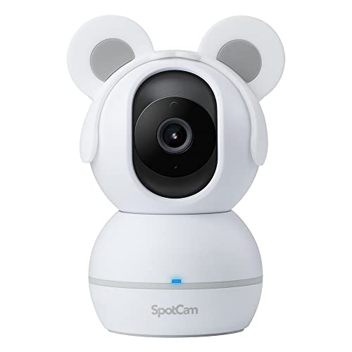 SpotCam BabyCam Wireless Security Camera for Baby Monitoring,1080P, Night Vision, Lullabies & White Noise, Two-Way Talk, Motion Sound Alert,Pan/Tilt, Baby Tracking, with Free Fulltime Cloud Recording