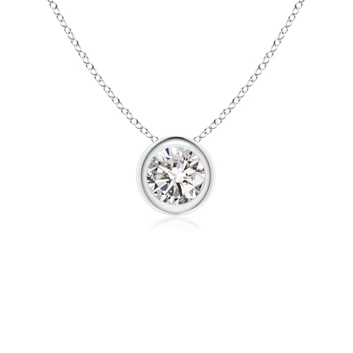 Angara Natural Diamond Solitaire Pendant Necklace for Women, Girls in Platinum (Grade-IJI1I2 | 4.1mm) April Birthstone Jewelry Gift for Her | Birthday | Wedding | Anniversary