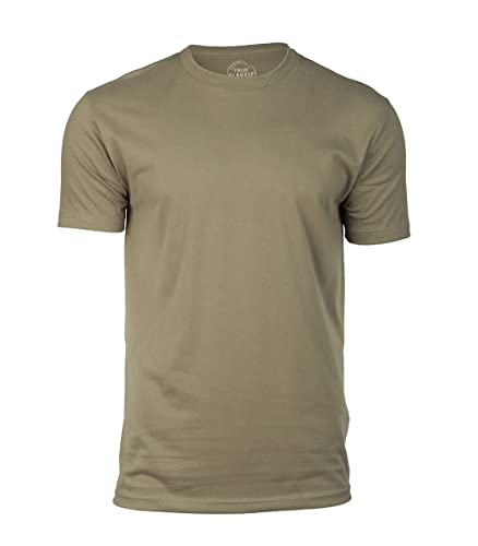 True Classic Tees | Premium Fitted Men's T-Shirt | Crew Neck | Military Green Tee Single | Medium