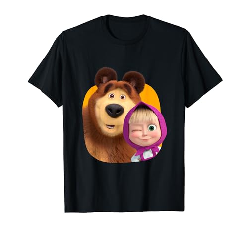 Masha and the Bear Duo together orange T-Shirt
