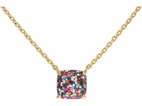 Kate Spade New York Womens Pendants Mini Small Square Pendant Necklace Multi Glitter