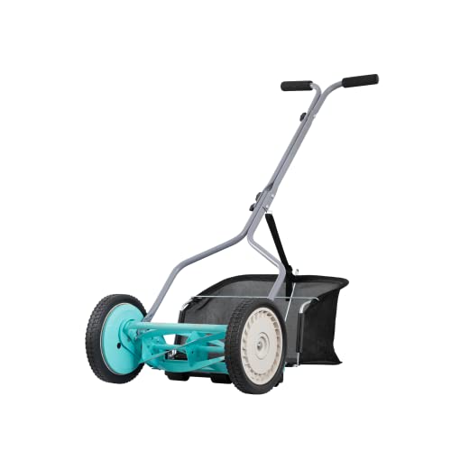 American Lawn Mower Company 1304-14GC 14-Inch 5-Blade Push Reel Lawn Mower with Grass Catcher, Mint