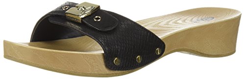 Dr. Scholl's Shoes Women's Classic Sandal, Black Snake Print, 7 US