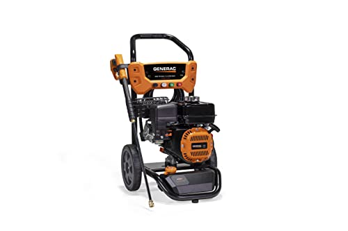Generac 8896 3000 PSI 2.4 GPM Gas Powered Residential Pressure Washer - Ergonomic Spray Gun with Quick Change Nozzle Tips - Effortlessly Cleans Cars, Decks, Driveways and More - CARB Compliant