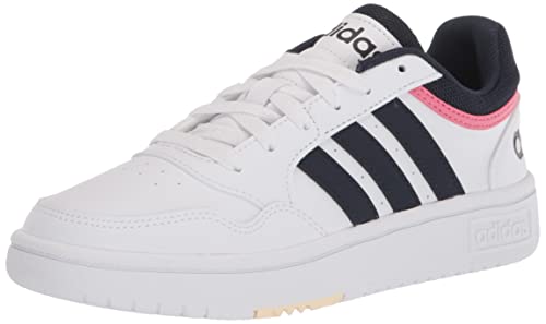 adidas Women's Hoops 3.0 Basketball Shoe, White/Legend Ink/Rose Tone, 7.5