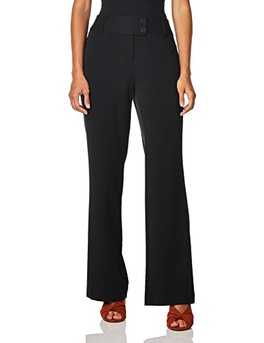 Rafaella Missy Curvy Fit Gabardine Bootcut Stretch Dress Pants With Pockets (Size 4-16), Black, 10