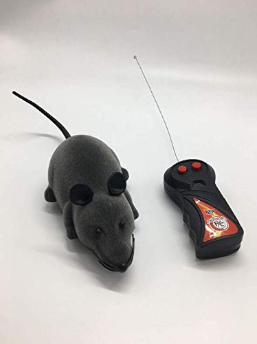 WEFOO Electronic Remote Control Rat, Simulation Mouse Toy for Cat Dog Kid, Gray