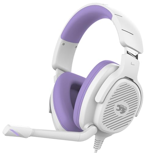Jimonyer Gaming Headset with Microphone for PC/PS4/PS5/Xbox/Nintendo Switch, Stereo Surround Sound Gaming Headphones, Xbox One Headset with Noise Cancelling, Flexible Mic, RGB Light (Purple)