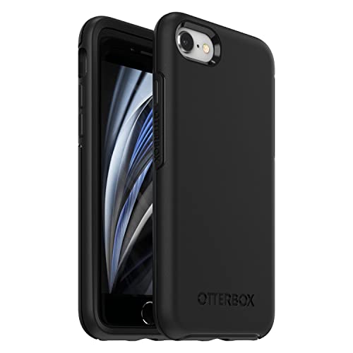 OtterBox iPhone SE 3rd/2nd Gen, iPhone 8/7 (Non-retail/Ships in Polybag) Symmetry Series Case - BLACK, ultra-sleek, wireless charging compatible, raised edges protect camera & screen