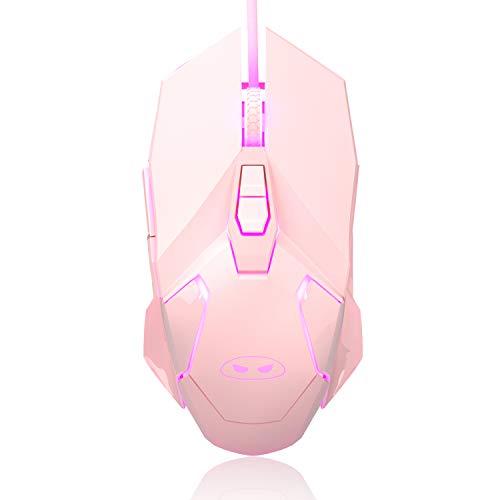 MageGee G10 Gaming Mouse Wired, 7 Colors Breathing LED Backlit Gaming Mouse, 6 Adjustable DPI (up to 3200 DPI), Ergonomic Optical Computer Mouse with 7 Buttons for Windows PC Gamers
