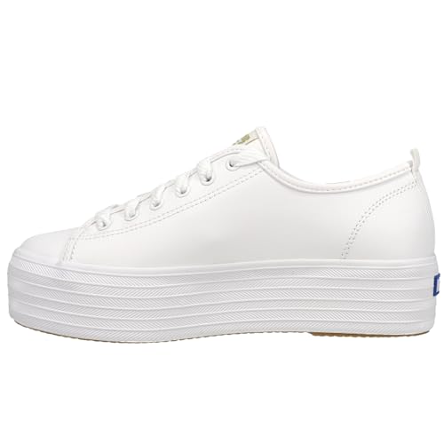 Keds Triple Up Leather, Sneaker Womens, White Leather, 8 Medium
