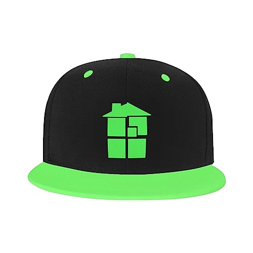 QARMAX Homestucks Adult Flat Brim Color Hip hop hat Dad hat for Men and Women Green