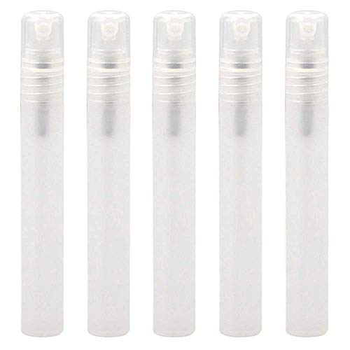 Linwnil 5Pcs/Pack Frosted Plastic Tube Empty Refillable Perfume Bottles Spray for Travel and Gift,Mini Portable pen