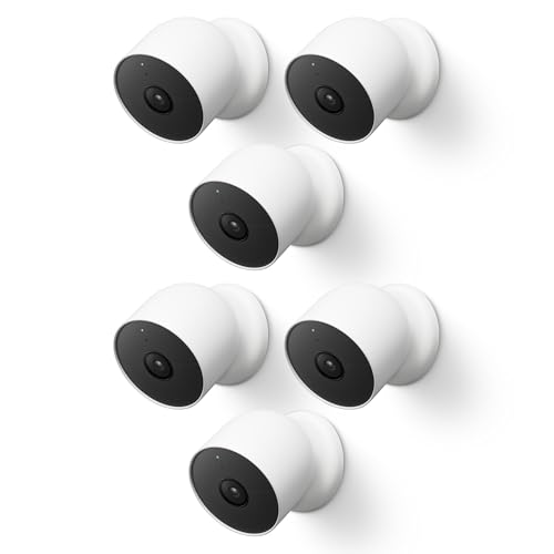 Google Nest Cam Outdoor or Indoor, Battery - 2nd Generation - 6 Pack