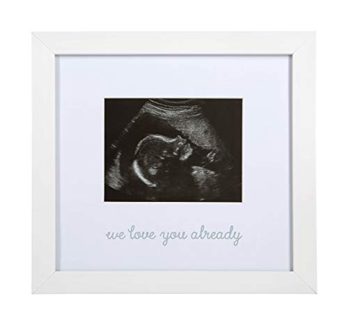 Kate & Milo We Love You Already Ultrasound Picture Frame, Keepsake Sonogram Frame, Expecting Parent Gift, White
