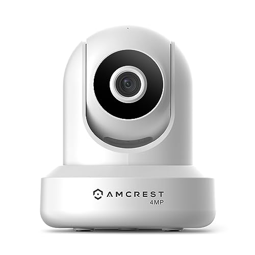 Amcrest 4MP ProHD Indoor WiFi, Security IP Camera with Pan/Tilt, Two-Way Audio, Night Vision, Remote Viewing, 4-Megapixel @30FPS, Wide 90° FOV, IP4M-1041W (White)