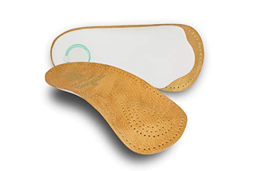 Pedag Holiday | 3/4 Length Sheepskin Orthotic Inserts | Handmade in Germany | Arch Support | Metatarsal Pad | Heel Cushion | Fits Low Profile Tight Shoes | Tan | 1 Pair | US Men 11 / EU 44