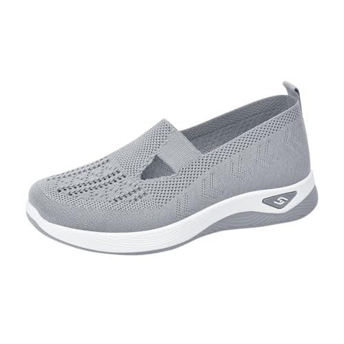 Women's Hands Free Slip on Sneaker Breathable Solid Mesh Sneaker Lightweight Walking Shoes Casual Sneakers Breathable Zero Drop Shoes Grey_08, 7.5