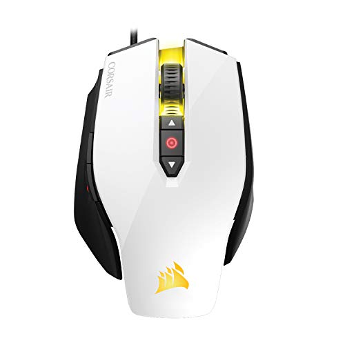 CORSAIR M65 Pro RGB - FPS Gaming Mouse - 12,000 DPI Optical Sensor - Adjustable DPI Sniper Button - Tunable Weights - White (CH-9300111-NA)