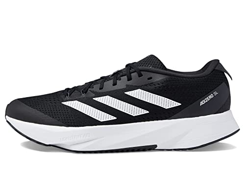 adidas Men's Adizero SL Running Shoe, Black/White/Carbon, 11