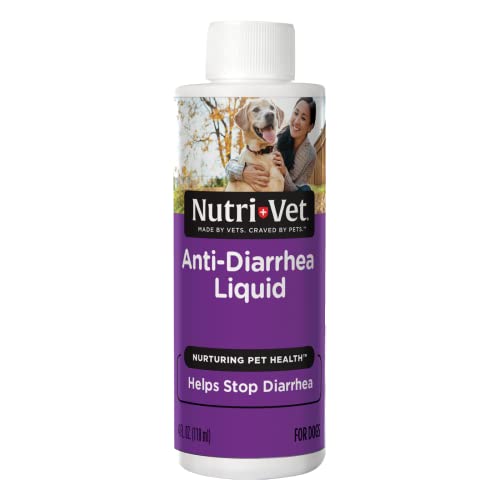 Nutri-Vet Anti-Diarrhea Liquid for Dogs - Helps Sooth Upset Stomach & Stop Diarrhea - Veterinarian Formulated - 4 oz