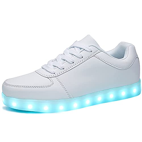 SANYES USB Charging Light Up Shoes Sports LED Shoes Dancing Sneakers SYDB551-White-38