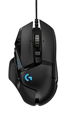 Logitech G502 Hero High Performance Wired Gaming Mouse, 25K Sensor, 25,600 DPI, RGB, Adjustable Weights, 11 Programmable Buttons, On-Board Memory, PC/Mac - Black