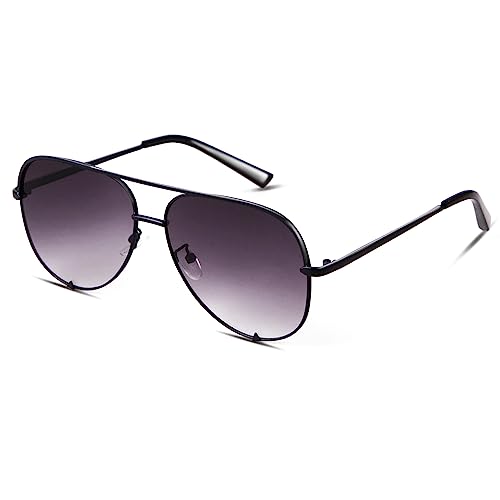 SORVINO Oversized Aviators Sunglasses for Women Men Blender Purple Shades Black Dupe Retro Sunnies