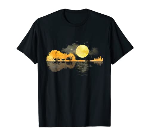 Guitar Nature Moon Retro Style Guitarist Acoustic Guitar T-Shirt