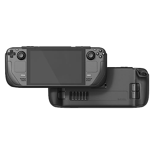 Skull & Co. GripCase SD for Steam Deck: A Soft Protective Case with Textured Grips Full Protection and Stand, Shock-Absorption Non-Slip and Anti-Scratch Cover Design - Black