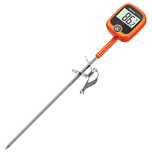 ThermoPro TP509 Candy Thermometer with Pot Clip, Instant Read Meat Analog Thermometer with LCD, Cooking Oil Thermometer Deep Frying Thermometer for Candy Maple Syrup Grease Cheese Sugar Brewing Making