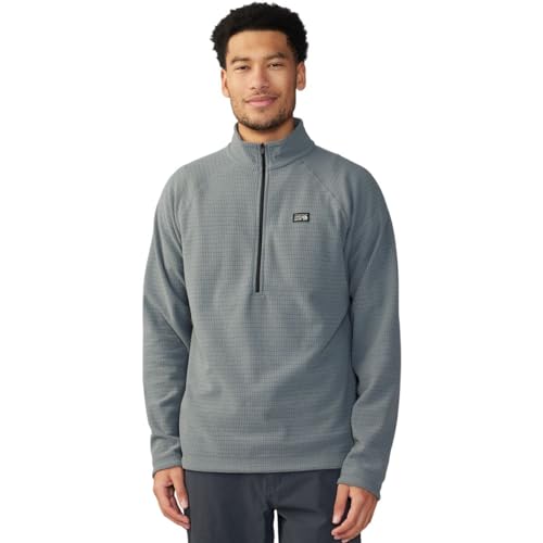 Mountain Hardwear Men's Summit Grid 1/2 Zip, Foil Grey, Large