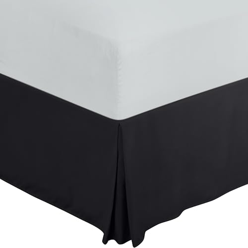 Utopia Bedding Queen Bed Skirt - Soft Quadruple Pleated Ruffle - Easy Fit with 16 Inch Tailored Drop - Hotel Quality, Shrinkage and Fade Resistant (Queen, Black)