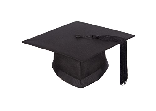 University Academic mortarboard (Bachelor) - Graduation Cap (XL - Circumference 63 cm or More) Black