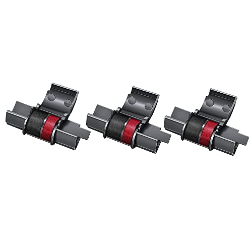 3 Pack Replacement for IR40T IR-40T CP13 MP-12D Calculator Ink Roller Printer Ribbons use with Canon, Sharp EL-1750V, EL-1801V and More(Black/red, Individually Sealed)