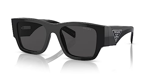 Prada PR 10ZS 1AB5S0 Black Plastic Pillow Sunglasses Grey Lens