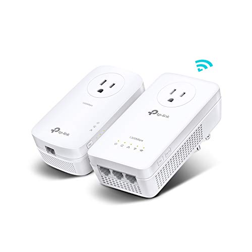 TP-Link Powerline WiFi Extender(TL-WPA8631P KIT)- AV1300 Powerline Ethernet Adapter with AC1200 Dual Band WiFi, Gigabit Port, Passthrough, OneMesh, Plug & Play, Ideal for Gaming/4K TV
