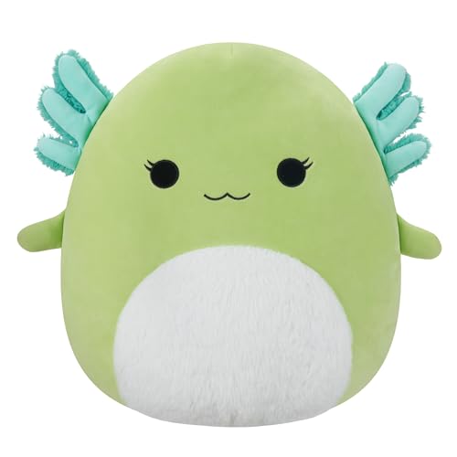 Squishmallows Original 16-Inch Mipsy Green Axolotl with Fuzzy White Belly - Large Ultrasoft Official Jazwares Plush