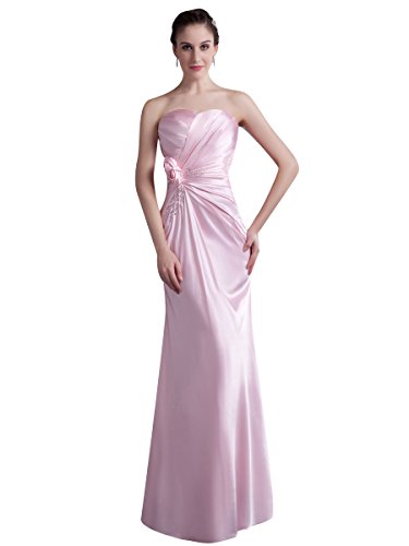 Vampal Pink Sweetheart Sheath Bridesmaid Dress With Flower And Beaded Detail 2 Pink