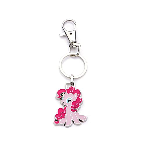 Hasbro Jewelry Girls My Little Pony Base Metal with Enamel Pinkie Pie with Stainless Steel Key Chain, Available in Silver/Pink color, One Size Key Chain.,MLPPPKC01