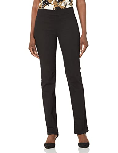 NYDJ Women's Pull-On Marilyn Straight Jeans | Slimming & Flattering Fit, Black, 8