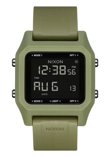 NIXON Staple A1309 - Olive - 100m Water Resistant Men's Digital Sport Watch (38mm Face, 22mm PU/Rubber/Silicone Band) - Made with #Tide Recycled Ocean Plastics